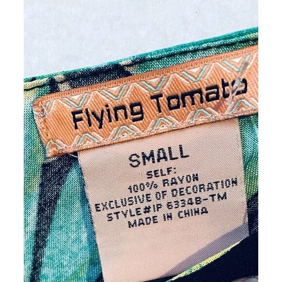 Flying Tomato Jumpsuit Womens Small Multicolor Tropical Ruffle Wide Leg Boho - Picture 6 of 7